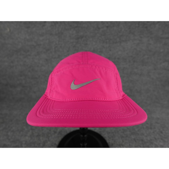 Nike Accessories - Nike AW84 Dri Fit 5 Panel Hat Cap Pink Fuchsia Reflective Swoosh Running Golf